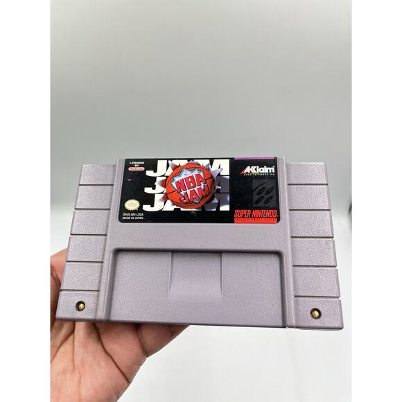 NBA Jam (Super Nintendo SNES, 1994) Authentic Cartridge Game Only Acclaim NTSC - Picture 1 of 6